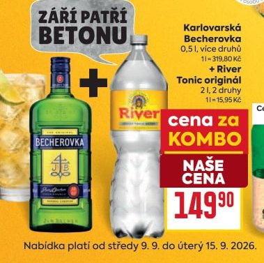 Karlovarská Becherovka a River Tonic originál