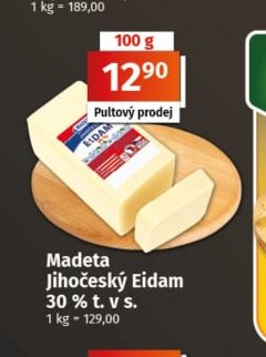 Madeta Jihočeský Eidam 30% t. v s.