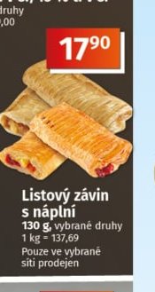 Listový závin s náplní