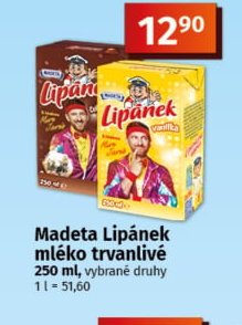 Madeta Lipánek mléko trvanlivé