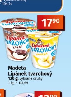 Madeta Lipánek tvarohový
