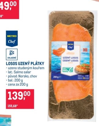Losos uzený plátky
