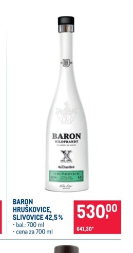 BARON HRUŠKOVICE, SLIVOVICE 42,5 %