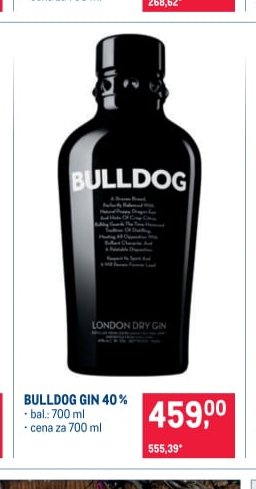 BULLDOG GIN 40 %
