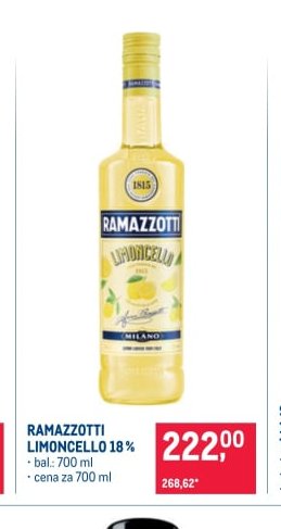 RAMAZZOTTI LIMONCELLO 18%