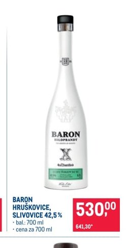BARON HRUŠKOVICE, SLIVOVICE 42,5%