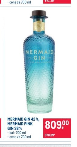 MERMAID GIN 42%, MERMAID PINK GIN 38%