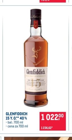 GLENFIDDICH 15 Y.O. 40%