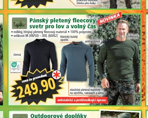 Pánský pletený fleecový svetr pro lov a volný čas