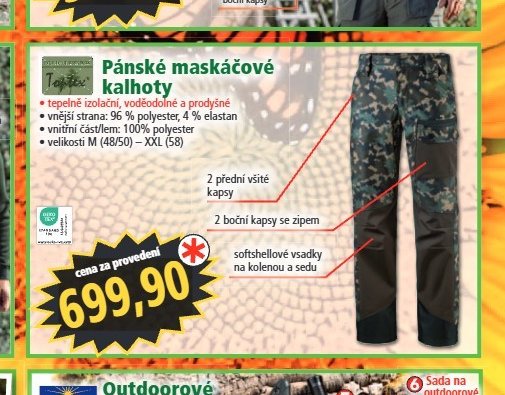 Pánské maskáčové kalhoty
