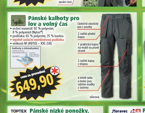 Pánské kalhoty pro lov a volný čas