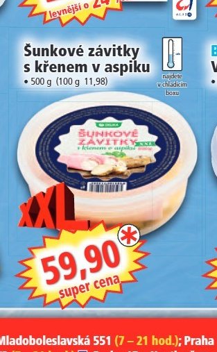 Šunkové závitky s křenem v aspiku