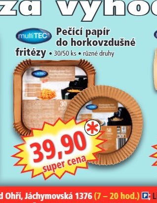Pečící papír do horkovzdušné fritézy