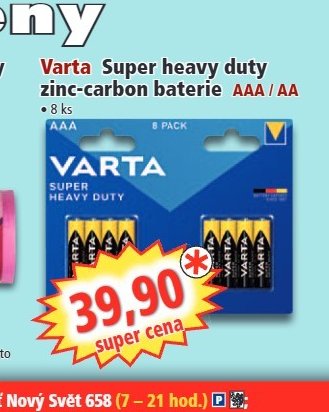 Varta Super heavy duty zinc-carbon baterie AAA / AA