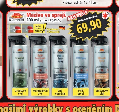 Mazivo ve spreji