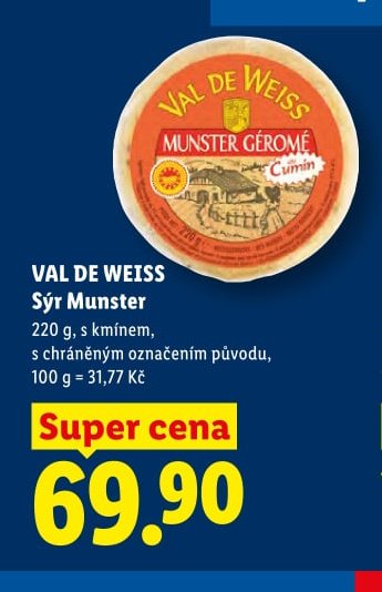 VAL DE WEISS Sýr Munster