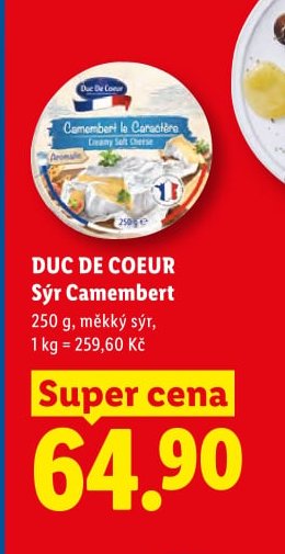 DUC DE COEUR Sýr Camembert