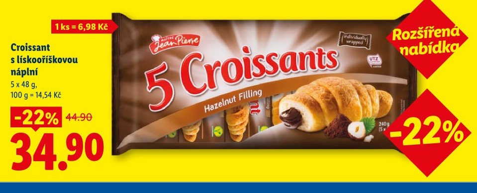 Croissant s lískooříškovou náplní