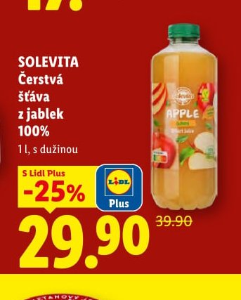 SOLEVITA Čerstvá šťáva z jablek 100%