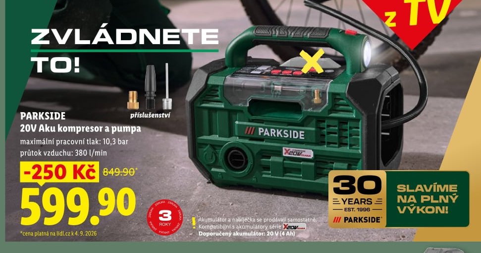 PARKSIDE 20V Aku kompresor a pumpa