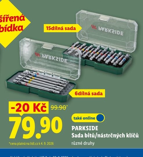 PARKSIDE Sada bitů/nástrčných klíčů