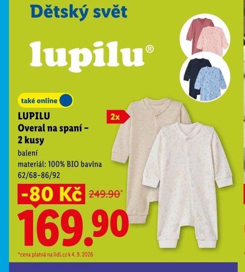 LUPILU Overal na spaní - 2 kusy