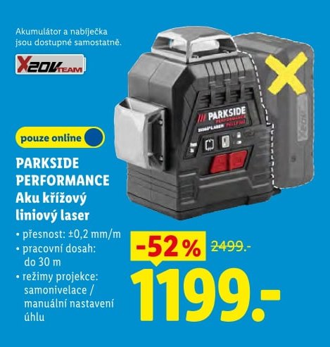 PARKSIDE PERFORMANCE Aku křížový liniový laser