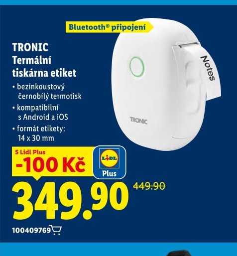 TRONIC Termální tiskárna etiket