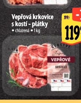 Vepřová krkovice s kostí - plátky