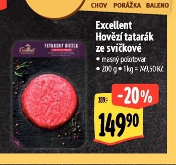 Excellent Hovězí tatarák ze svíčkové
