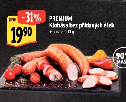 PREMIUM Klobása bez přidaných éček