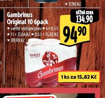 Gambrinus Originál 10 6pack