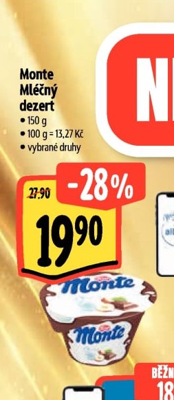 Monte Mléčný dezert