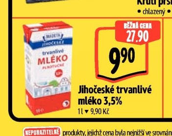 Jihočeské trvanlivé mléko 3,5%