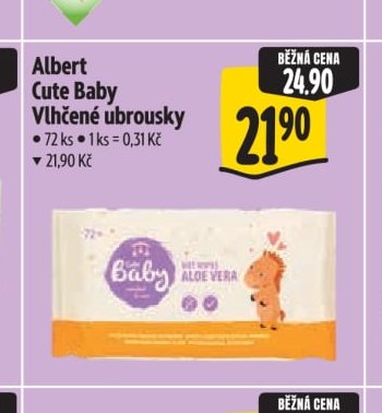 Albert Cute Baby Vlhčené ubrousky