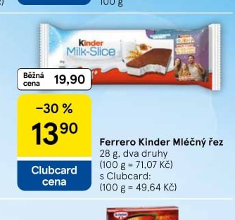 Ferrero Kinder Mléčný řez 28 g