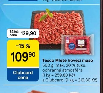 Tesco Mleté hovězí maso