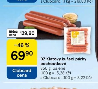 DZ Klatovy kuřecí párky pochoutkové