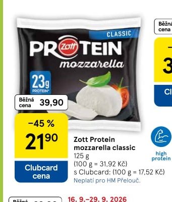 Zott Protein mozzarella classic