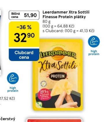 Leerdammer Xtra Sottili Finesse Protein plátky