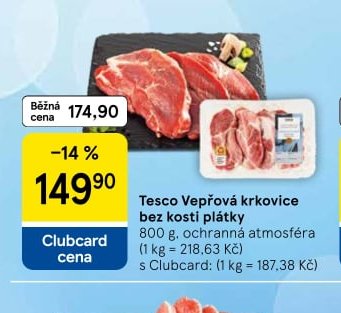 Tesco Vepřová krkovice bez kosti plátky
