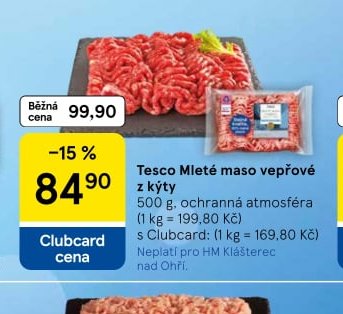 Tesco Mleté maso vepřové z kýty