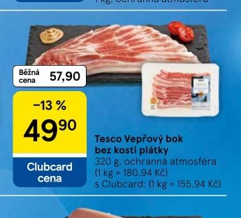 Tesco Vepřový bok bez kosti plátky