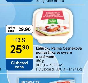 Lahůdky Palma Česneková pomazánka se sýrem a salámem