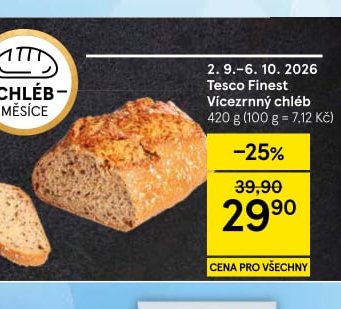 Tesco Finest Vícezrnný chléb