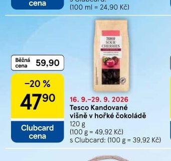 Tesco Kandované višně v hořké čokoládě