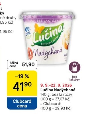 Lučina Nadýchaná 140 g, bez laktózy