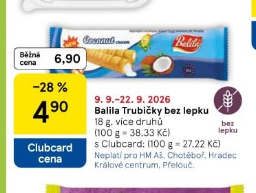 Balila Trubičky bez lepku 18 g