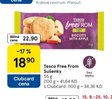 Tesco Free From Sušenky 55 g