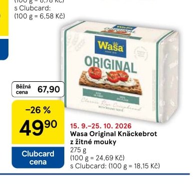 Wasa Original Knäckebrot z žitné mouky 275 g